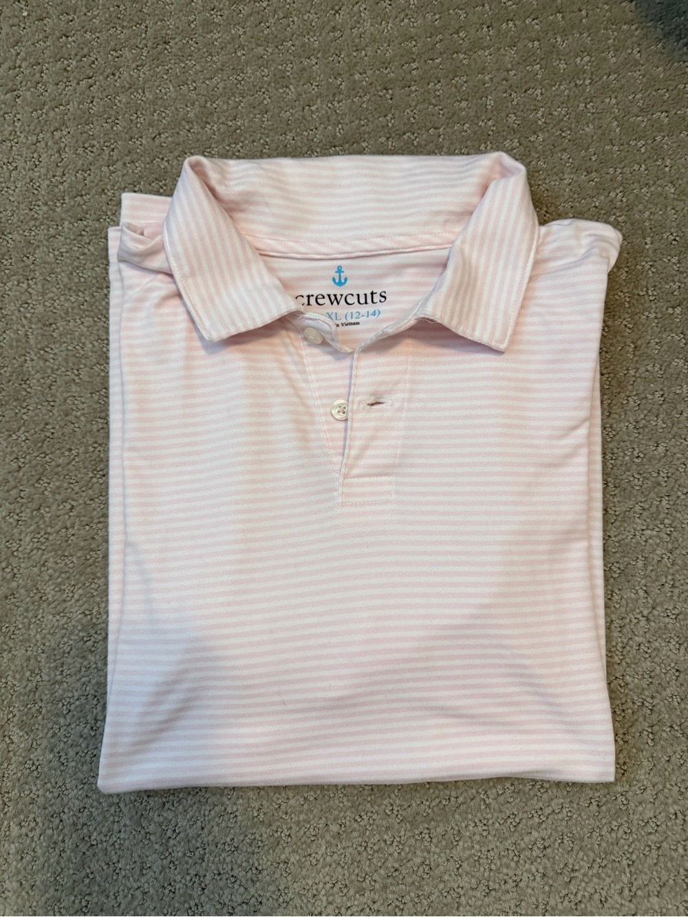 Boy’s Crewcuts Pink & White Striped Polo